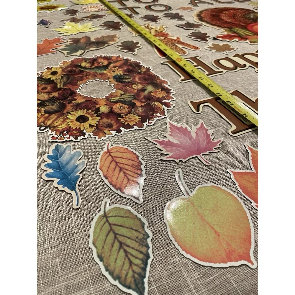 Vtg Die Cut Large Fall Autumn Thanksgiving Magnets Glossy Flexible Turkey Garage